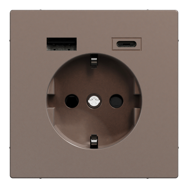 D-Life Розетка 16 A USB A+C 3 A, Мокко (MTN2367-6052)