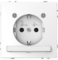 D-Life Розетка с заземлением и LED мод. Белый лотос (MTN2304-6035)