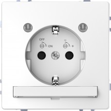 D-Life Розетка с заземлением и LED мод. Белый лотос (MTN2304-6035)