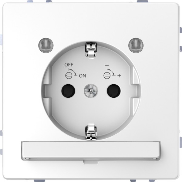 D-Life Розетка с заземлением и LED мод. Белый лотос (MTN2304-6035)