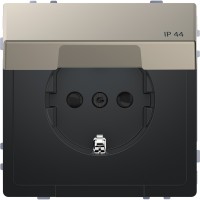 D-Life Розетка з заземленням і кришкою IP44 Нікель (MTN2314-6050)