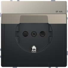 D-Life Розетка с заземлением и крышкой IP44 Никель (MTN2314-6050)