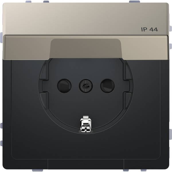 D-Life Розетка с заземлением и крышкой IP44 Никель (MTN2314-6050)