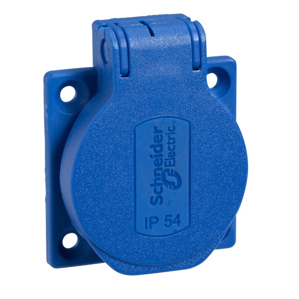 Розетка SСHUKO синяя 50Х50 250В/16А IP54 Б (PKS51B)