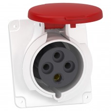 Розетка PRATIKA, кутова, 32A, 3P + E, 380-415 B AC, з'єднання гвинтами, панельна (PKF32F434)