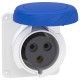 Розетка PRATIKA, прямая, 32A, 2P+E, 200-250 B AC, соединение винтами, панельная (PKF32G723)