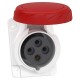 Розетка скрытой установки угловая 16А 3P+E IP67 380В (PKY16F734)