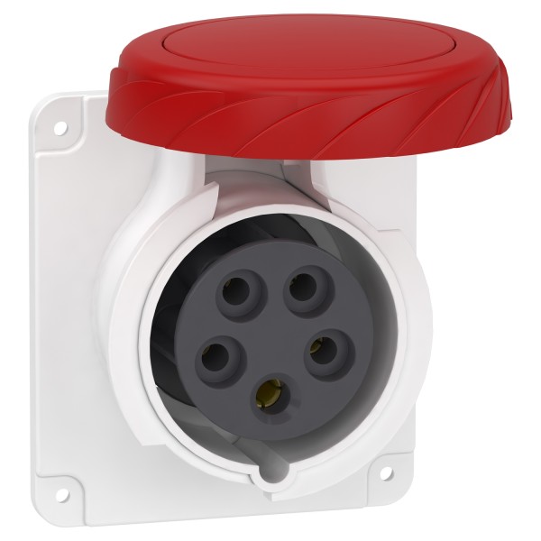 Розетка скрытой установки прямая быстрозажимная16А 3P+N+E IP67 380В (PKY16G735)