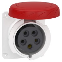 Розетка скрытой установки прямая быстрозажимная 32А 3P+N+E IP67 380В (PKY32G735)