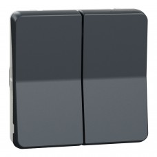 Механізм подвійного кнопкового вимикача IP55 Mureva Styl, чорний (MUR35326)