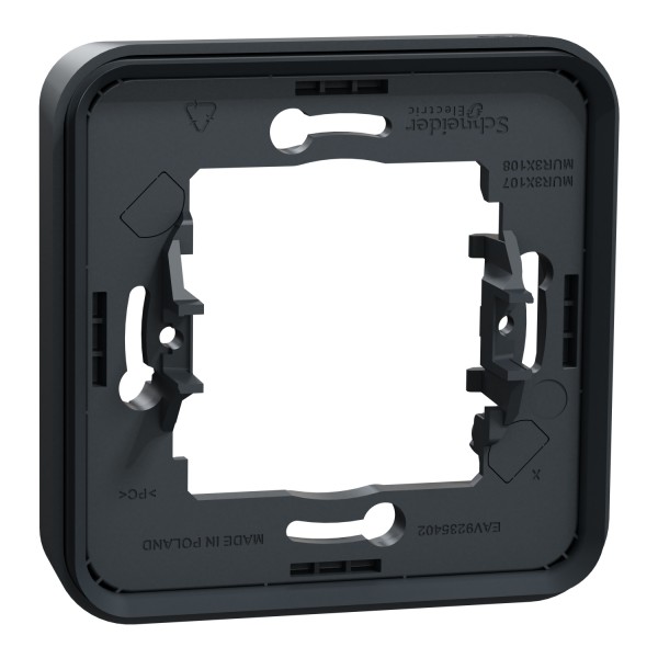 Рамка одноместная горизонтальная IP55 Mureva Styl, черная (MUR34107)