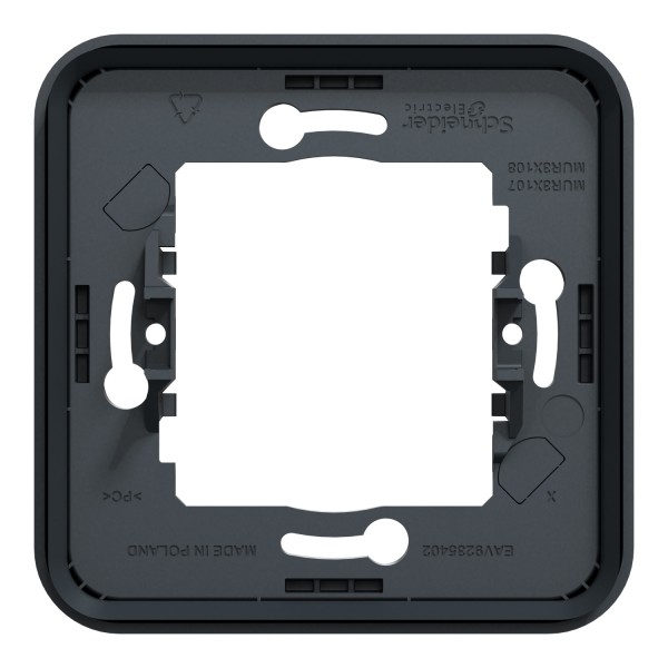 Рамка одноместная горизонтальная IP55 Mureva Styl, черная (MUR34107)