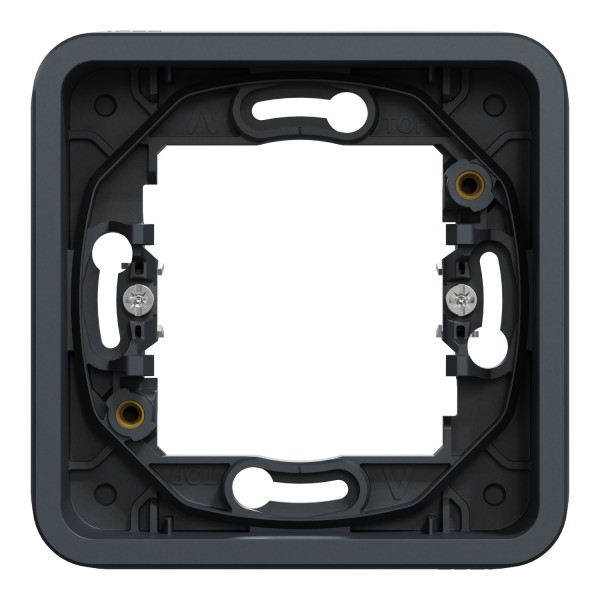 Рамка одноместная горизонтальная с зажимами IP55 Mureva Styl, черная (MUR34108)