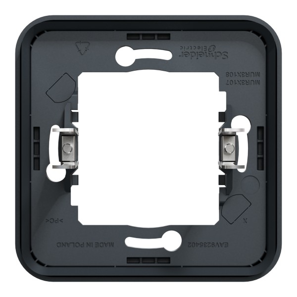 Рамка одноместная горизонтальная с зажимами IP55 Mureva Styl, черная (MUR34108)