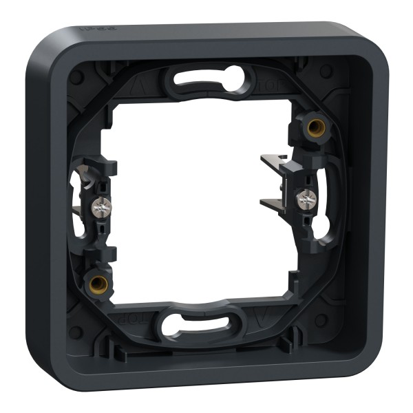 Рамка одноместная горизонтальная с зажимами IP55 Mureva Styl, черная (MUR34108)