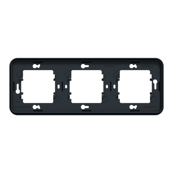 Рамка трехместная горизонтальная IP55 Mureva Styl, черная (MUR34109)
