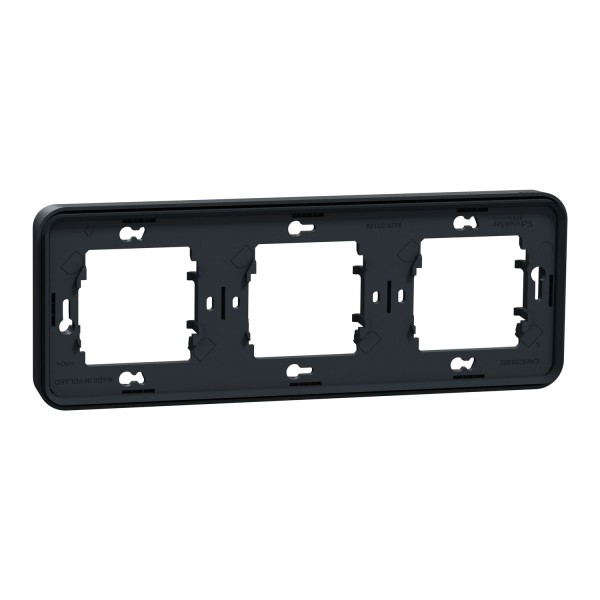 Рамка трехместная горизонтальная IP55 Mureva Styl, черная (MUR34109)