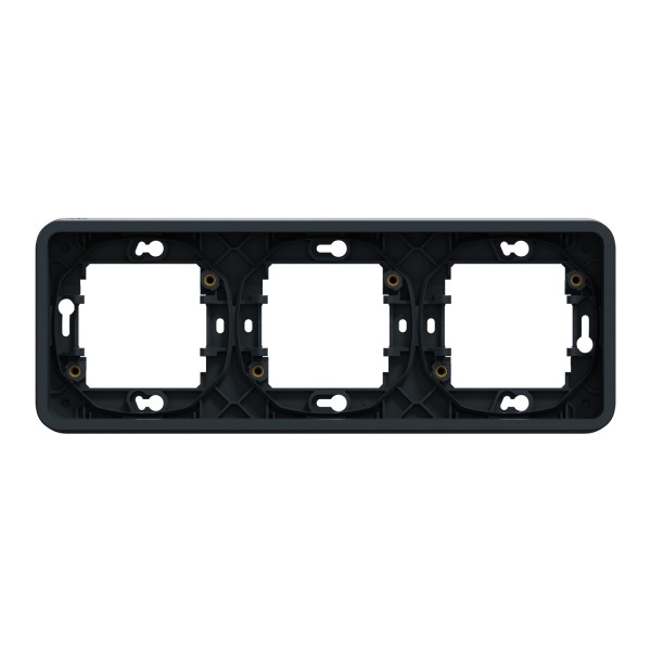 Рамка трехместная горизонтальная IP55 Mureva Styl, черная (MUR34109)