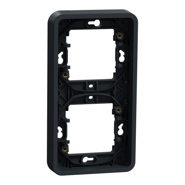 Рамка двомісна вертикальна IP55 Mureva Styl, чорна (MUR34151)