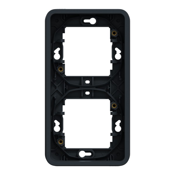 Рамка двомісна вертикальна IP55 Mureva Styl, чорна (MUR34151)