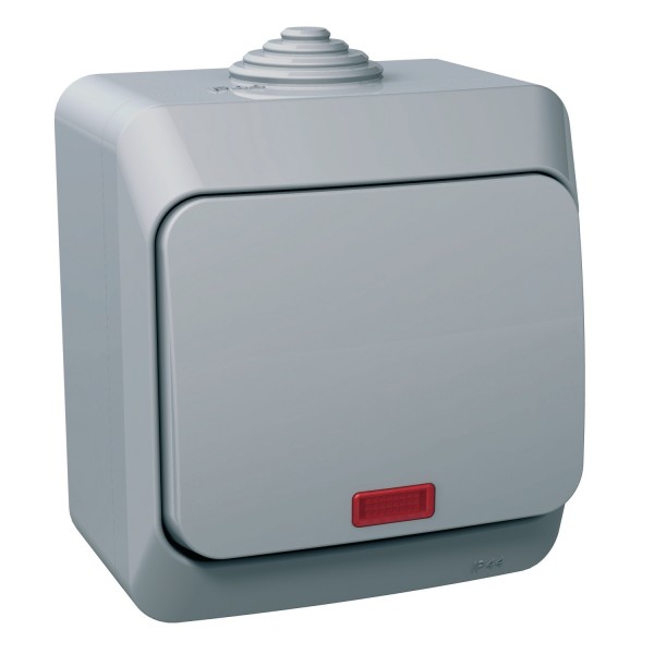 Вимикач одноклавішний Cedar Plus з підсвічуванням, сірий (WDE000614)