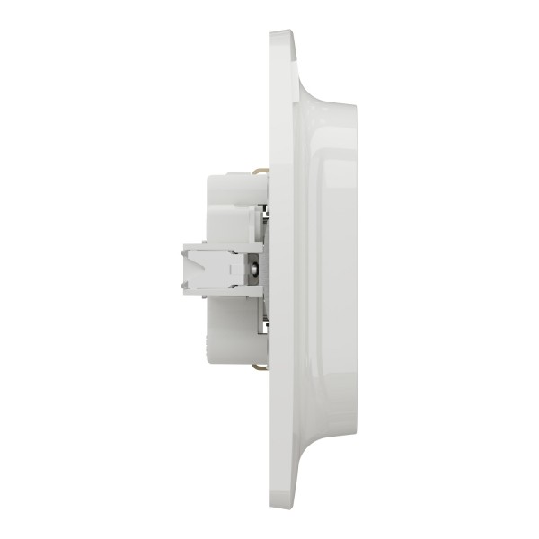 Розетка Unica New двойная с ж/к, со шторками винтовыми зажимами, белый (NU206718)