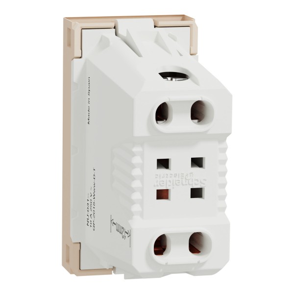 Розетка New Unica, механизм, 2P, 10A, European, за шторками, IP3x, бежевый (NU303144)