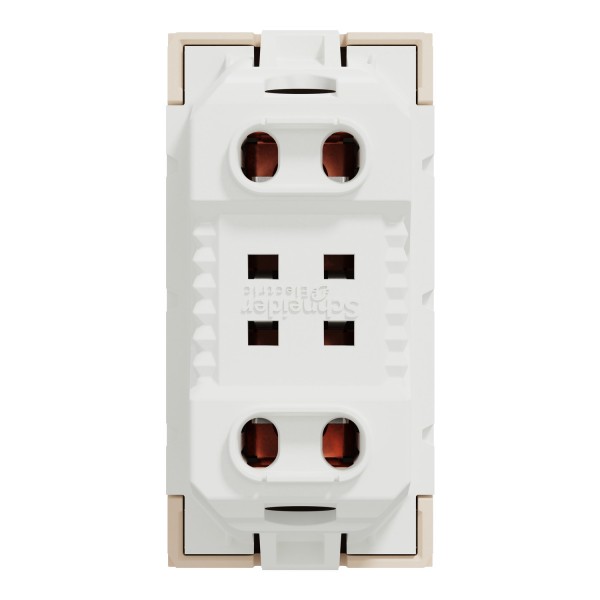 Розетка New Unica, механизм, 2P, 10A, European, за шторками, IP3x, бежевый (NU303144)