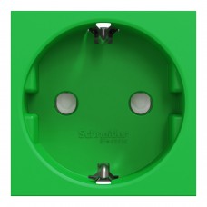 Розетка с ж/к, со шторками, 16А, самозажимные клеммы, зеленый (NU303706)