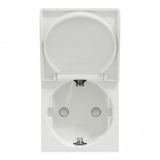 Розетка с ж/к, со шторками с крышкой, 16А, винтовые зажимы белый (NU303718TA)
