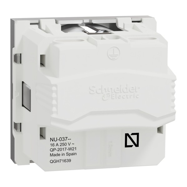 Розетка с ж/к со шторками 16А винтовые зажимным алюмом (N30U3037)