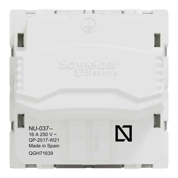 Розетка с ж/к со шторками 16А винтовые зажимным алюмом (N30U3037)