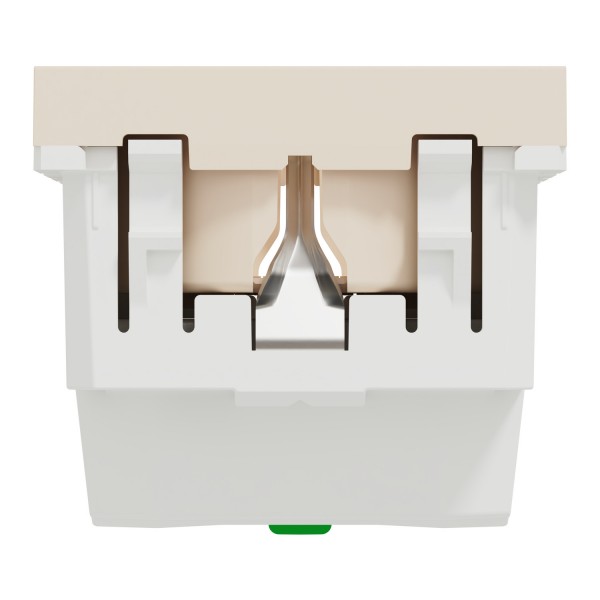 Розетка с заземлением и шторками, 16А, самозажимные клеммы, бежевая Unica New (NU305744)