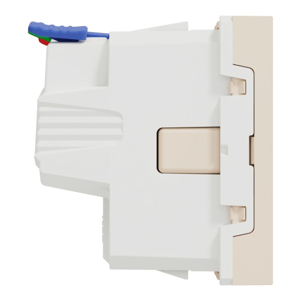 Розетка с заземлением и шторками, 16А, самозажимные клеммы, бежевая Unica New (NU305744)