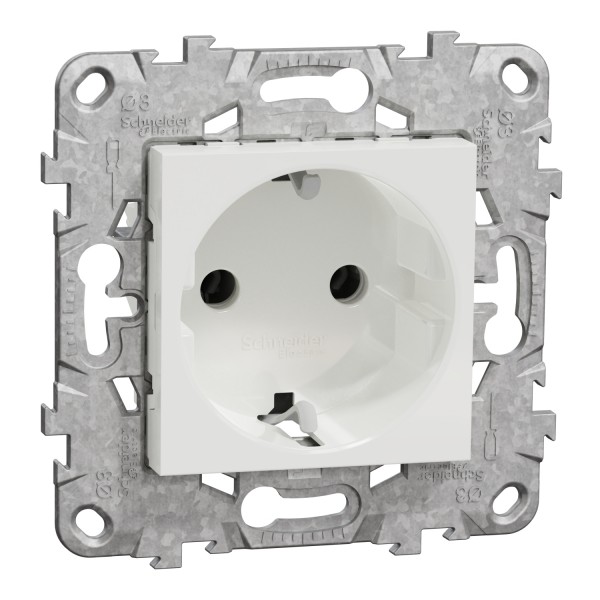 Розетка с ж/к без шторками 16А винтовые зажим белый (NU503618)