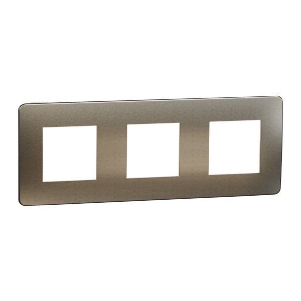 Рамка Unica Studio Metal, 3 поста, 3 x 2 модуля, бронза или беж (NU280651M)