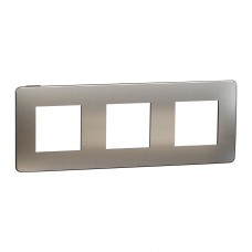 Рамка 3-постовая Матовый хром/антрацит Unica New Studio Metal (NU280656M)