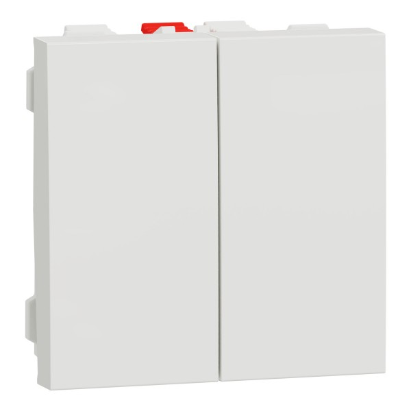 Переключатель 2-клавишный 2 x стр.6, 10А 2 модуля белый (NU321318)
