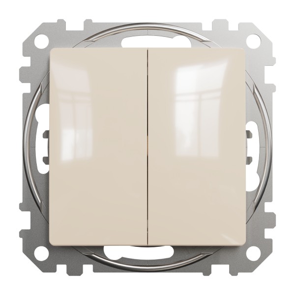 Двухклавишный выключатель Бежевый Sedna Design (SDD112105)