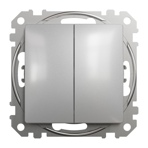 Двухклавишный выключатель Алюминий Sedna Design (SDD113105)