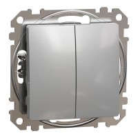 Двухклавишный выключатель Алюминий Sedna Design (SDD113105)