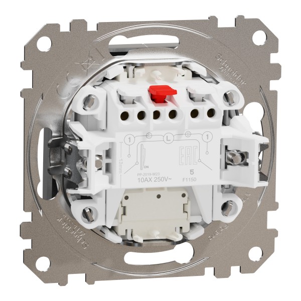 Двухклавишный выключатель с подсветкой Алюминий Sedna Design (SDD113105L)