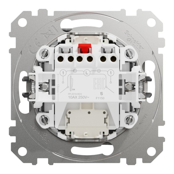 Двухклавишный выключатель с подсветкой Алюминий Sedna Design (SDD113105L)