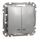 Двухклавишный выключатель с подсветкой Алюминий Sedna Design (SDD113105L)