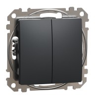 Двоклавішний вимикач Чорний Sedna Design (SDD114105)