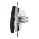 Двухклавишный выключатель с синей LED подсветкой 10 АХ Венге Sedna Elements (SDD181105L)