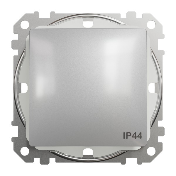 Одноклавишный выключатель, 10АX, IP44, алюминий, Sedna Design & Elements (SDD213101)