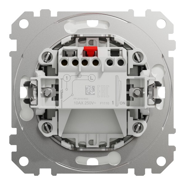 Одноклавишный выключатель, 10АX, IP44, алюминий, Sedna Design & Elements (SDD213101)