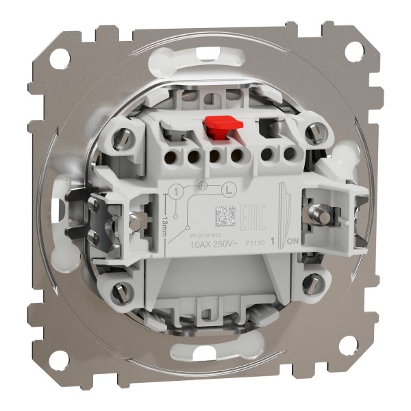 Одноклавишный выключатель, 10АX, IP44, алюминий, Sedna Design & Elements (SDD213101)