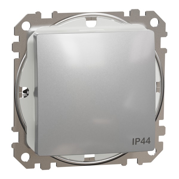 Одноклавишный выключатель, 10АX, IP44, алюминий, Sedna Design & Elements (SDD213101)